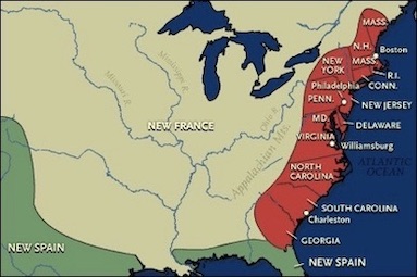 Map 1715 Colonies